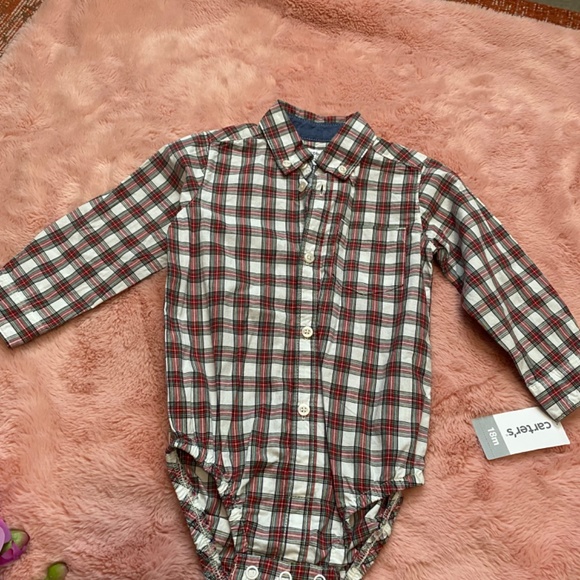BNWT plaid Button-Front Baby bodysuit - Picture 3 of 3